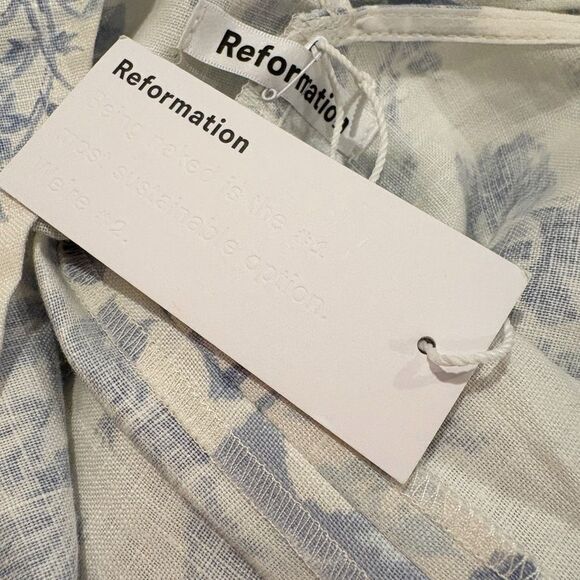 NWT Reformation Monique Floral 100% Linen Maxi Dress Size Large - Picture 8 of 9